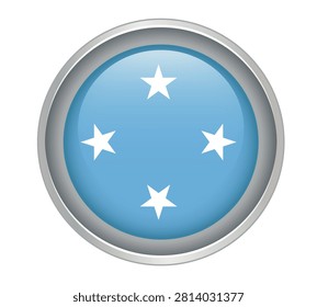 Round sign of the flag of Micronesia on a white background. Vector illustration