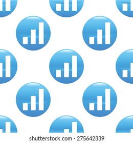 Round sign with growing graph image, repeated on white background