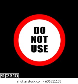 Round sign, icon DO NOT USE, red thin line - vector illustration