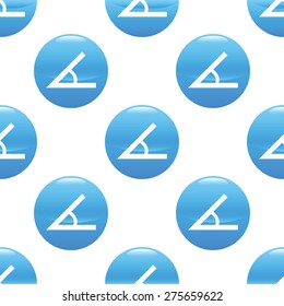 Round sign with image of angle, repeated on white background