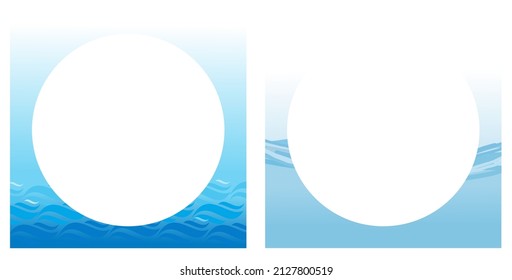 Etiqueta de señalización redonda sobre fondo marino azul abstracto ilustración vectorial.