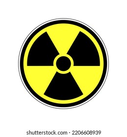 Round sign of nuclear danger. Radiation waste.