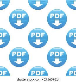 Round sign with text PDF and down arrow, repeated on white background