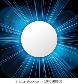 Round sign with text space on blue light, Suitable for advertising, and other. Vector Illustration