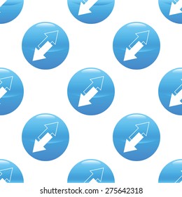 Round sign with two tilted arrows in opposite direction, repeated on white background
