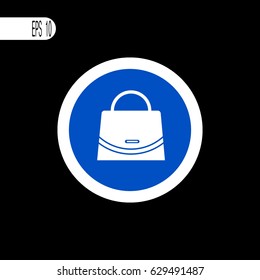 Round sign white thin line. Handbag sign, icon - vector illustration