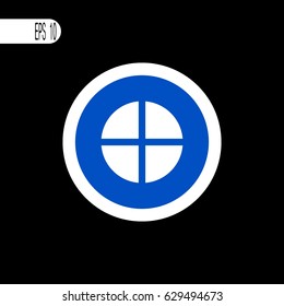 Round sign white thin line. Plus sign, icon - vector illustration