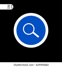 Round sign white thin line. Search sign, icon - vector illustration