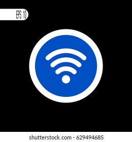 Round sign white thin line. Wifi, wi-fi sign, icon - vector illustration