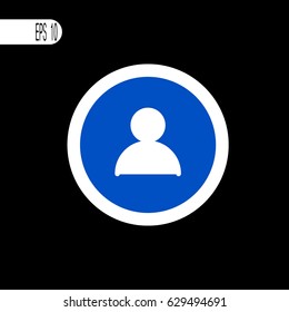 Round sign white thin line. Profile sign, icon - vector illustration