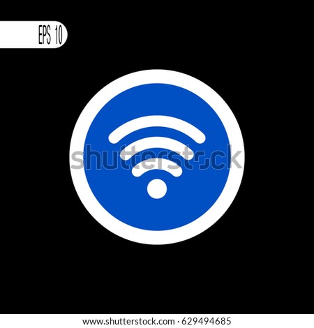 Round sign white thin line. Wifi, wi-fi sign, icon - vector illustration