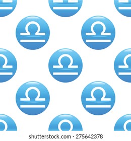 Round sign with zodiac libra symbol, repeated on white background