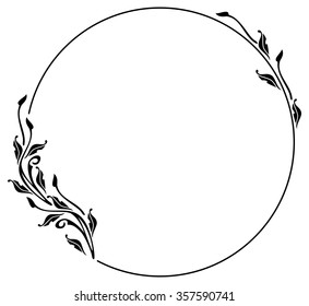 Round silhouette frame in art nouveau style