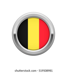 Round silver badge with Belgian flag