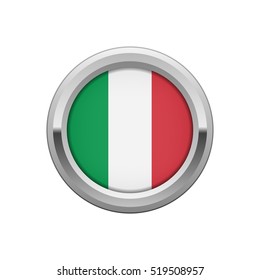 Round silver badge with Italian flag