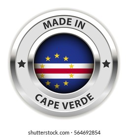 Round Silver Badge. Made in Cape Verde