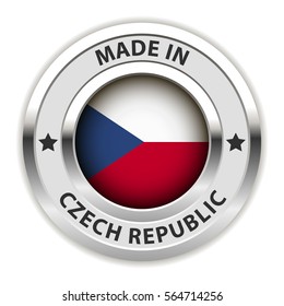 Round Silver Badge. Made in Czech Republic