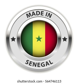Round Silver Badge. Made in Senegal