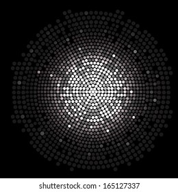 Round silver disco lights circle abstract background