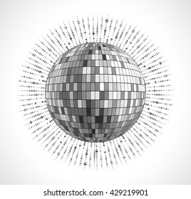 Round silver disco lights circle abstract background
