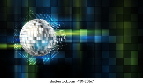 Round silver disco lights circle abstract background