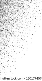 Confeti lujoso y brillante de plata redonda. Partículas pequeñas de oro dispersas sobre fondo blanco. Plantilla de superposición festiva. Borrando el fondo del vector.