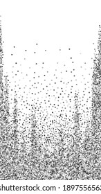 Round silver glitter luxury sparkling confetti. Scattered small gold particles on white background. Emotional festive overlay template. Captivating vector background.