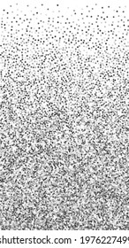 Round silver glitter luxury sparkling confetti. Scattered small gold particles on white background. Excellent festive overlay template. Decent vector background.