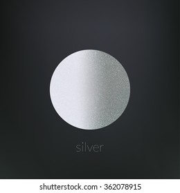 Round silver template on a dark background. Vector illustration. Shiny backdrop. Texture of silver foil. Round silver template on a dark background. Vector illustration. Shiny backdrop. Texture of silver foil.