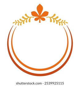 Runder, einfacher Herbstrahmen im flachen Stil. Herbst dekoratives Element für Grußkarte, Einladung, Banner, Poster. Vektordesign