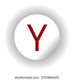 round simple illustration with letter "Y" for app, button, icon design