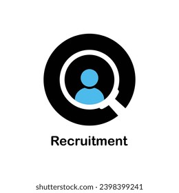 round simple recruitment logo. abstract flat style trend modern unique logotype graphic design isolated on white. concept of wanted labor resources for successful company or leader executive hire