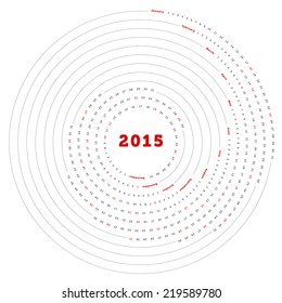 round simply vector calendar 2015