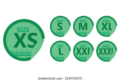 Round size labels. vector illustration