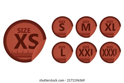 Round size labels. vector illustration