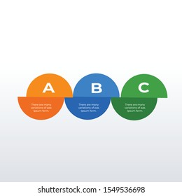 Round slice infographic template design. Business concept info graph with 3 options, steps or processes. Vector visualization can be used for workflow layout, diagram, annual report, web