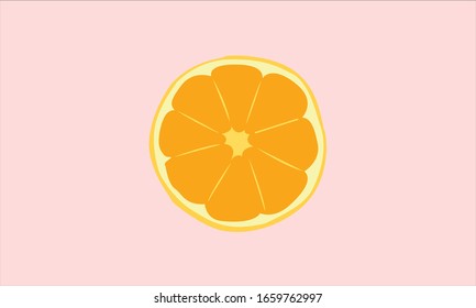 Round slice of juicy fruit orange