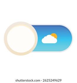 Round slider is showing a partly cloudy weather condition with a sun partially covered by a cloud