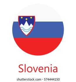 Round slovenia flag vector icon isolated, slovenia flag button