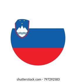 Round slovenia flag vector icon isolated, slovenia flag button, button Flag of Slovenia. Vector illustration.