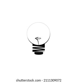 round small bulb black white vector