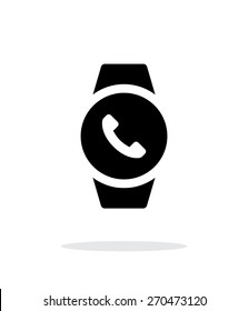 Round smart watch call simple icon on white background. Vector illustration.