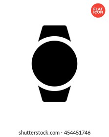 Round smart watch Icon Flat Style Isolated Vector Illustration