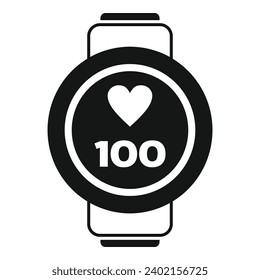 Round smart watch icon simple vector. Device digital system. Wireless rubber