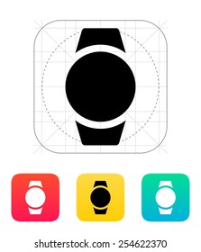 Round smart watch icon. Vector illustration.