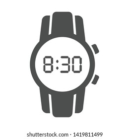 round smart watch vector icon isolated on white background. smart watch showing time flat icon for web, mobile and user interface design