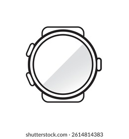 Round Smartwatch Icon Isolated on White Background