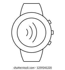 Round smartwatch icon. Outline round smartwatch vector icon for web design isolated on white background