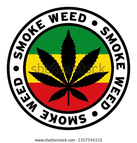 Round Smoke Weed Rasta Marijuana Flag Clipart