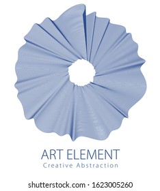 Round smooth linear frame of wavy lines. Vector abstract artistic beautiful background with copy space for text.  Isolated over white background.